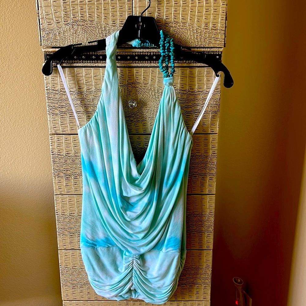 Sky Powder Blue tie dye Tank top